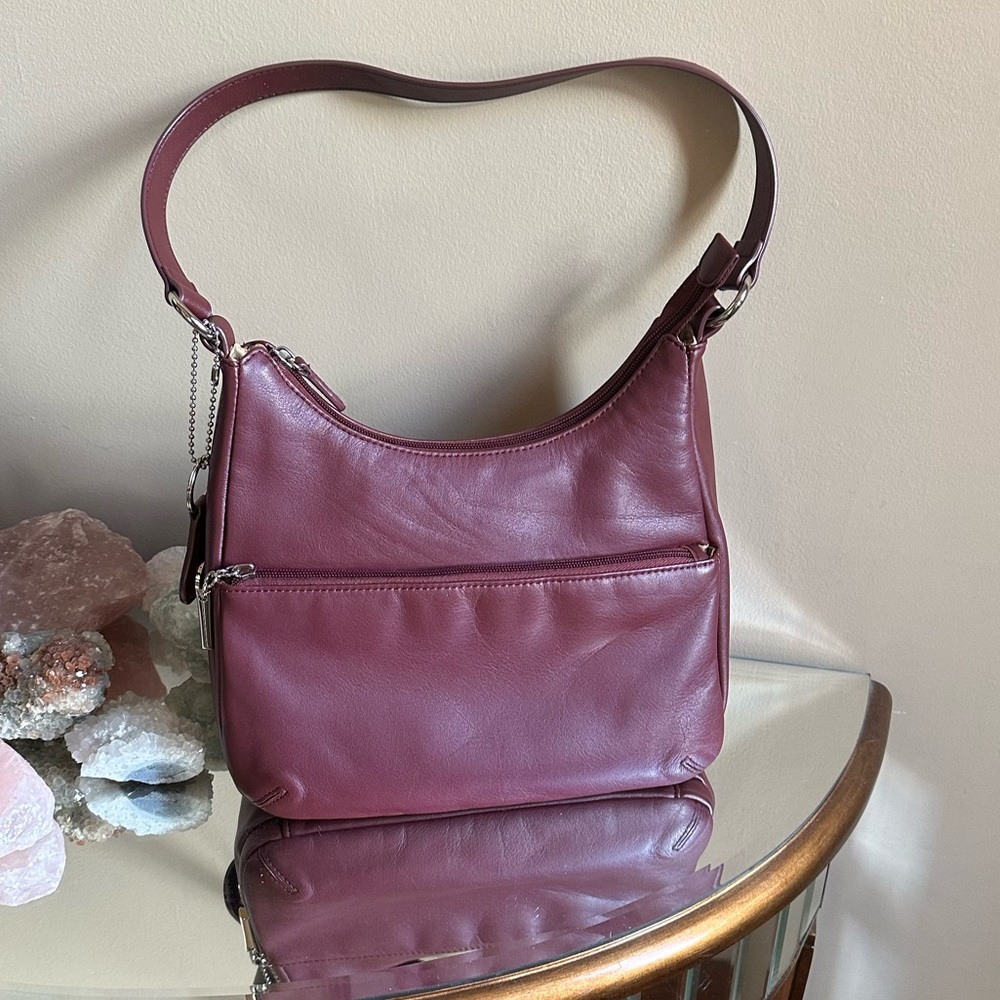 Giani Bernini Leather Hobo Bag Wine Color